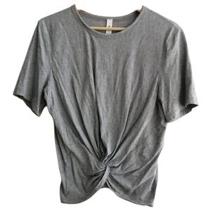 Lululemon Crescent Pima Cotton Twist Front T-shirt Gray Size 6